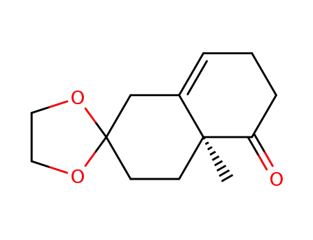 Molecular Structure of 119772-90-6 (4',4'a,6',7'-(+)-Tetrahydro-4'aS<sup>*</sup>-methylspiro<1,3-dioxolane-2,2'(1'H)-naphthalen>-5'(3'H)-one)