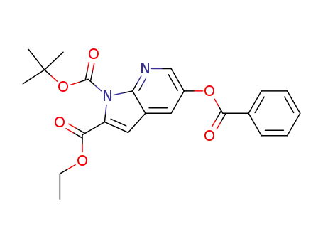 Molecular Structure of 823217-68-1 (1H-Pyrrolo[2,3-b]pyridine-1,2-dicarboxylic acid, 5-(benzoyloxy)-, 1-(1,1-dimethylethyl) 2-ethyl ester)