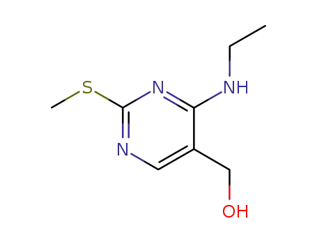 Molecular Structure of 185040-34-0 ((4-(ethylaMino)-2-(Methylthio)pyriMidin-5-yl)Methanol)