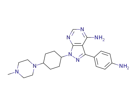 trans-3-(4-amino-phenyl)-1-[4-(4-methylpiperazino)cyclohexyl]-1H-pyrazolo[3,4-d]pyrimidin-4-amine