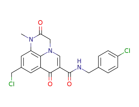 Molecular Structure of 556025-47-9 (N-(4-chlorobenzyl)-9-(chloromethyl)-1-methyl-2,7-dioxo-2,3-dihydro-1H,7H-pyrido[1,2,3-de]quinoxaline-6-carboxamide)