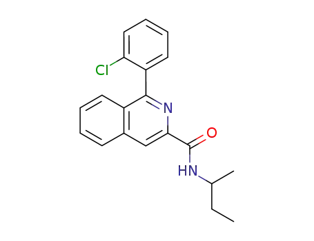 Molecular Structure of 124236-61-9 (3-Isoquinolinecarboxamide, 1-(2-chlorophenyl)-N-(1-methylpropyl)-)