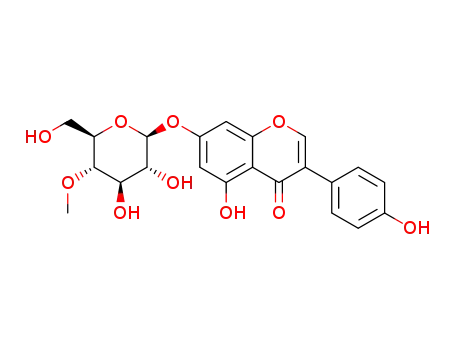 Molecular Structure of 950910-16-4 (Genistein 7-O-beta-D-glucoside-4''-O-methylate)