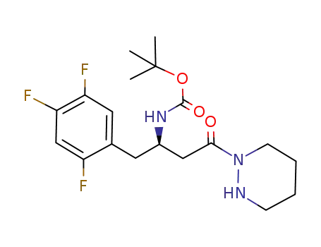 Molecular Structure of 939964-17-7 ((R)-[3-oxo-3-(tetrahydropyridazin-1-yl)-1-(2,4,5-trifluorobenzyl)propyl]carbamic acid tert-butyl ester)