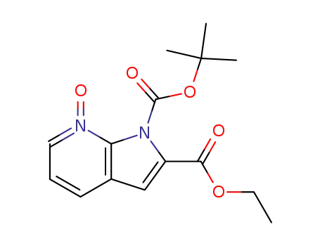 Molecular Structure of 577711-90-1 (1H-Pyrrolo[2,3-b]pyridine-1,2-dicarboxylic acid, 1-(1,1-dimethylethyl) 2-ethyl ester, 7-oxide)
