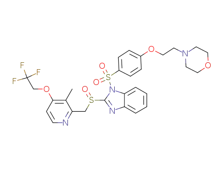 1-[{2-(morpholin-4-yl)ethoxy}phenyl-4-sulfonyl]-2-[(3-methyl-4-(2,2,2-trifluoroethoxy)-2-pyridyl)methylsulfinyl]-1H-benzimidazole