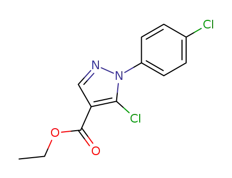 Molecular Structure of 110821-36-8 (Ethyl 5-chloro-1-(4-chlorophenyl)-1H-pyrazole-4-carboxylate)