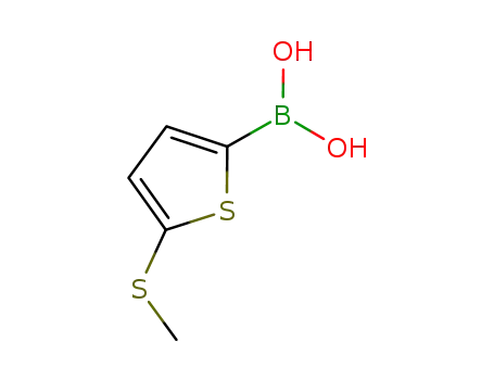 Molecular Structure of 499769-93-6 (5-(Methylsulfanyl)-2-thienylboronic acid)