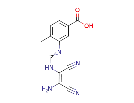 Molecular Structure of 931424-02-1 (3-{[(Z)-2-amino-1,2-dicyanovinyl]amino}methyleneamino-4-methylbenzoic acid)