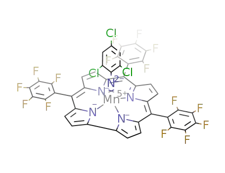 Molecular Structure of 488090-78-4 (5,10,15-tris(pentafluorophenyl)corrole manganese(V) (N-2,4,6-trichlorophenyl))