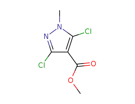 Molecular Structure of 109056-69-1 (1H-Pyrazole-4-carboxylicacid, 3,5-dichloro-1-methyl-, methyl ester)
