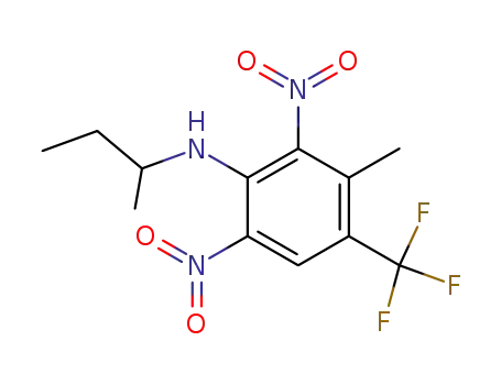 Molecular Structure of 40319-05-9 (Benzenamine,
3-methyl-N-(1-methylpropyl)-2,6-dinitro-4-(trifluoromethyl)-)