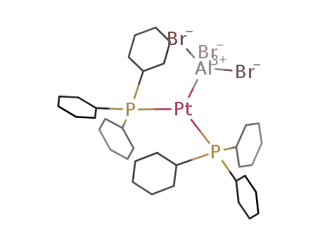 Molecular Structure of 960294-94-4 ([(Cy<sub>3</sub>P)2Pt(AlBr<sub>3</sub>)])