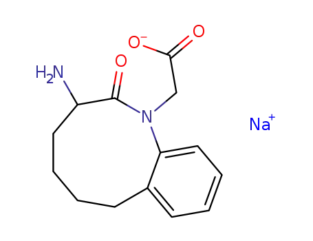 Molecular Structure of 93749-75-8 (1H-1-Benzazonine-1-acetic acid,
3-amino-2,3,4,5,6,7-hexahydro-2-oxo-, monosodium salt)
