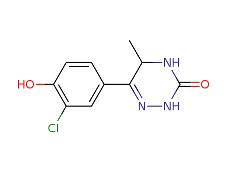 Molecular Structure of 112361-70-3 (1,2,4-Triazin-3(2H)-one,
6-(3-chloro-4-hydroxyphenyl)-4,5-dihydro-5-methyl-)