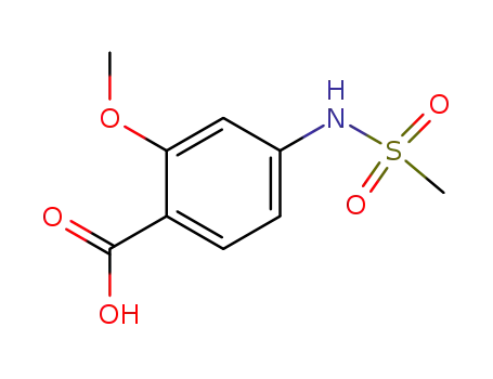 Molecular Structure of 89469-44-3 (2-METHOXY-4-[(METHYLSULFONYL)AMINO]BENZOIC ACID)