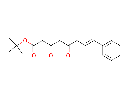 Molecular Structure of 161828-41-7 (7-Octenoic acid, 3,5-dioxo-8-phenyl-, 1,1-dimethylethyl ester, (7E)-)