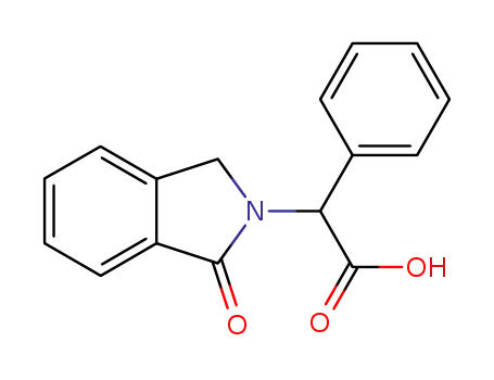 Molecular Structure of 101004-95-9 ((1-OXO-1,3-DIHYDRO-2H-ISOINDOL-2-YL)(PHENYL)ACETIC ACID)