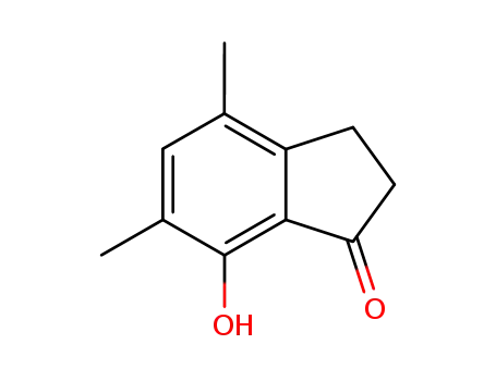 Molecular Structure of 84174-65-2 (7-hydroxy-4,6-dimethyl-2,3-dihydro-1H-inden-1-one)