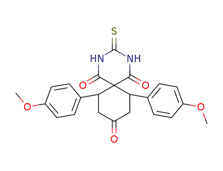 2,4-Diazaspiro[5.5]undecane-1,5,9-trione,
7,11-bis(4-methoxyphenyl)-3-thioxo-