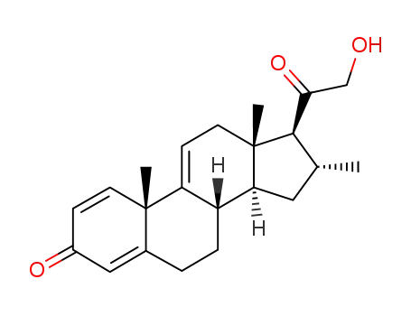 Molecular Structure of 56016-90-1 (21-hydroxy-16α-methylpregna-1,4,9(11)-triene-3,20-dione)