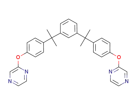 Molecular Structure of 1020725-53-4 (1,3-di(2-(4-(2-pyrazinyloxy)phenyl)prop-2-yl)benzene)