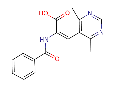 Molecular Structure of 1192144-33-4 ((E)-2-(benzoylamino)-3-(4,6-dimethylpyrimidin-5-yl)propenoic acid)