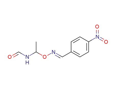 Molecular Structure of 1140531-43-6 ((E)-4-nitrobenzaldehyde O-1-(N-formyl)aminoethyloxime)
