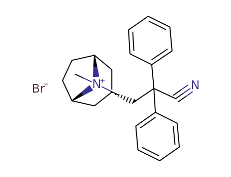 Molecular Structure of 850607-58-8 (3-(2-Cyano-2,2-diphenylethyl)-8,8-dimethyl-8-azoniabicyclo[3.2.1]octane bromide)