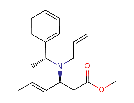 Molecular Structure of 1202039-13-1 (methyl (3S,4E,αR)-3-[N-allyl-N-(α-methylbenzyl)amino]hex-4-enoate)