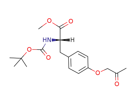 Molecular Structure of 170124-00-2 (N-(tert-Butyloxycarbonyl)-O-(2-oxopropyl)-L-tyrosine methyl ester)