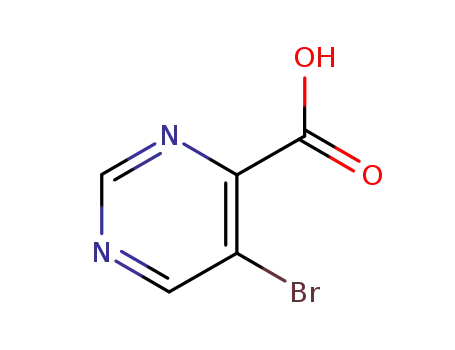 Molecular Structure of 64224-60-8 (5-BROMO-4-PYRIMIDINECARBOXYLIC ACID)