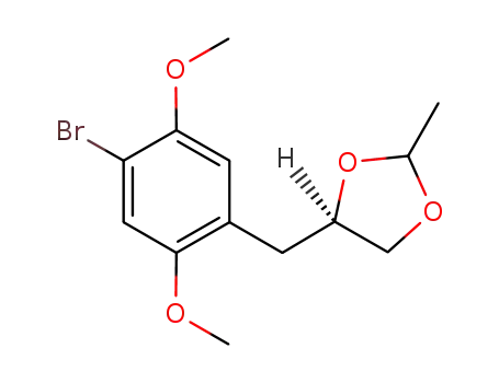 Molecular Structure of 1246659-57-3 ((R)-4-(4-bromo-2,5-dimethoxybenzyl)-2-methyl-1,3-dioxolane)