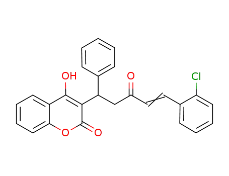 Molecular Structure of 1189759-37-2 (4-hydroxy-3-[5-(2-chloro-phenyl)-3-oxo-1-phenyl-pent-4-enyl]-chromen-2-one)