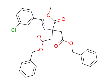 Molecular Structure of 1175019-83-6 (1,3-dibenzyl-2-methyl 2-(3-chlorobenzylideneamino)propane-1,2,3-tricarboxylate)