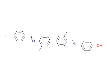 Molecular Structure of 55230-09-6 (Phenol,
4,4'-[(3,3'-dimethyl[1,1'-biphenyl]-4,4'-diyl)bis(nitrilomethylidyne)]bis-)