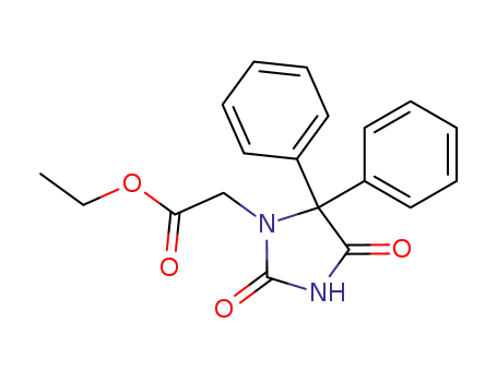 Molecular Structure of 99702-70-2 (ethyl 2-(2,4-dioxo-5,5-diphenylimidazolidin-1-yl)acetate)