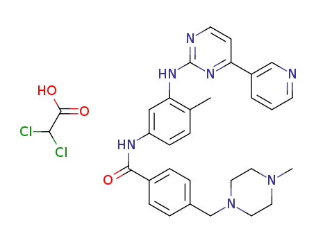 Molecular Structure of 1313492-09-9 (4-[(4-methyl-1-piperazinyl)methyl]-N-[4-methyl-3-[[4-(3-pyridyl)-2-pyrimidinyl]amino]phenyl]benzamide dichloroacetate)