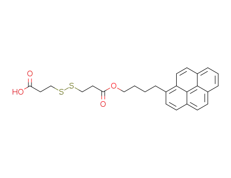 Molecular Structure of 1259437-62-1 (3-((3-oxo-3-(4-(pyren-1-yl)butoxy)propyl)disulfanyl)propanoic acid)