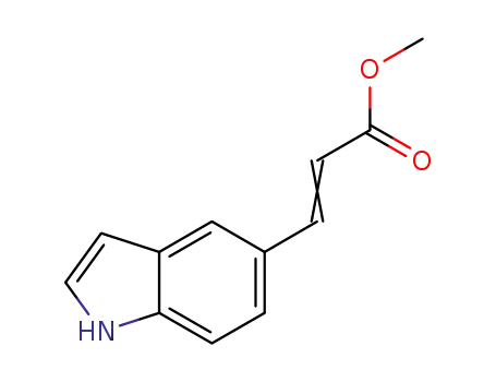 Molecular Structure of 111168-53-7 (2-Propenoic acid, 3-(1H-indol-5-yl)-, methyl ester)