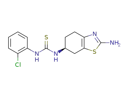Molecular Structure of 1262552-32-8 (1-((S)-2-amino-4,5,6,7-tetrahydrobenzo[d]thiazol-6-yl)-3-(2-chlorophenyl)thiourea)