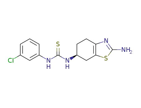 Molecular Structure of 1262552-29-3 (1-((S)-2-amino-4,5,6,7-tetrahydrobenzo[d]thiazol-6-yl)-3-(3-chlorophenyl)thiourea)