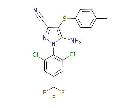 Molecular Structure of 1158997-61-5 (5-amino-1-[2,6-dichloro-4-(trifluoromethyl)phenyl]-4-(p-tolylthio)-1H-pyrazole-3-carbonitrile)
