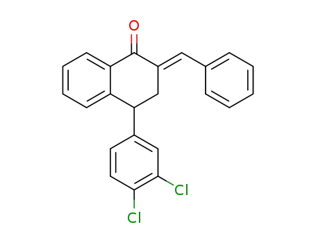 Molecular Structure of 1177848-21-3 ((2E)-(2-benzylidene)-4-(3,4-dichlorophenyl)-3,4-dihydronaphthalen-1(2H)-one)