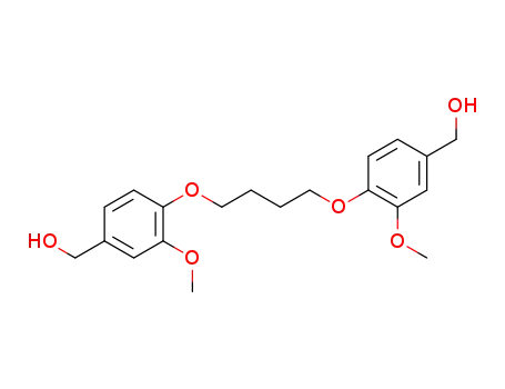 Molecular Structure of 116118-12-8 (Benzenemethanol, 4,4'-[1,4-butanediylbis(oxy)]bis[3-methoxy-)