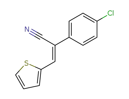 Molecular Structure of 72030-17-2 (2-(4-chlorophenyl)-3-(thiophen-2-yl)prop-2-enenitrile)