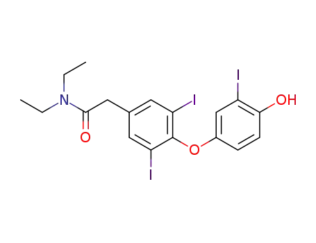 Molecular Structure of 1417653-43-0 (N,N-diethyl-2-(4-(4-hydroxy-3-iodophenoxy)-3,5-diiodophenyl)acetamide)