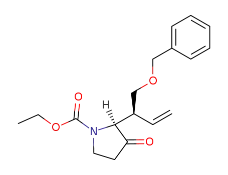 (+/-)-2(R<sup>*</sup>)-<3(R<sup>*</sup>)-<4-(benzyloxy)but-1-enyl>>-1-(ethoxycarbonyl)pyrrolidin-3-one