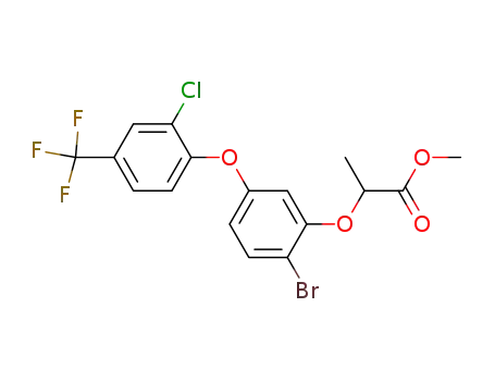 Molecular Structure of 62915-64-4 (Propanoic acid,
2-[2-bromo-5-[2-chloro-4-(trifluoromethyl)phenoxy]phenoxy]-, methyl
ester)