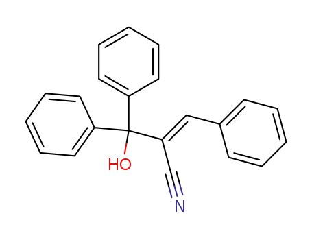 Molecular Structure of 79175-53-4 (Benzenepropanenitrile, b-hydroxy-b-phenyl-a-(phenylmethylene)-, (E)-)